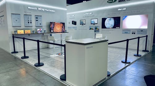 Full view of Seoul Semiconductor&rsquo;s exhibition booth at Display Week 2023