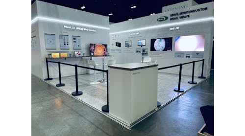 Full view of Seoul Semiconductor&rsquo;s exhibition booth at Display Week 2023
