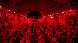 Red Light Tube Lights In Military British Air Craft
