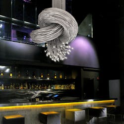 The Knot entwines more than 100 Spiroflex wands to create an engaging showpiece at Hotel Le Germain Maple Leaf Square, Toronto. The Knot entwines more than 100 Spiroflex wands to create an engaging showpiece at Hotel Le Germain Maple Leaf Square, Toronto.