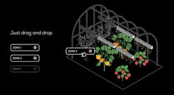 FIG. 1. An AI-backed software platform with a user-friendly interface allows greenhouse growers to diversify production with easily configurable lighting zones.