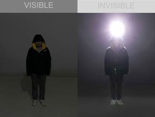 FIG. 2. The impact of disability glare on visual contrast.[8] The left image represents a glare-controlled lighting scenario, where the person&rsquo;s face is visible. In the right image, the same face becomes blurred due to glare and reduced contrast.
