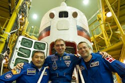 Danish astronaut Andreas Mogensen is making his second trip to the ISS, where a circadian lighting system could help his sleep pattern. He’s pictured here on the far right in September 2015 with astronauts Aidyn Aimbetov (left) from Kazakhstan and Sergey Volkov (middle) from Russia before launching from the Baikonur Cosmodrome in Kazakhstan. Next month’s launch is from NASA’s Kennedy Space Center. Danish astronaut Andreas Mogensen is making his second trip to the ISS, where a circadian lighting system could help his sleep pattern. He’s pictured here on the far right in September 2015 with astronauts Aidyn Aimbetov (left) from Kazakhstan and Sergey Volkov (middle) from Russia before launching from the Baikonur Cosmodrome in Kazakhstan. Next month’s launch is from NASA’s Kennedy Space Center.