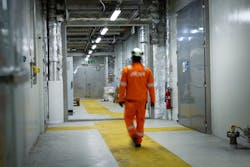 Marine certified interior linear lighting (top) and hardened exterior luminaires (bottom) by Glamox at Aibel substation. Marine certified interior linear lighting (top) and hardened exterior luminaires (bottom) by Glamox at Aibel substation.