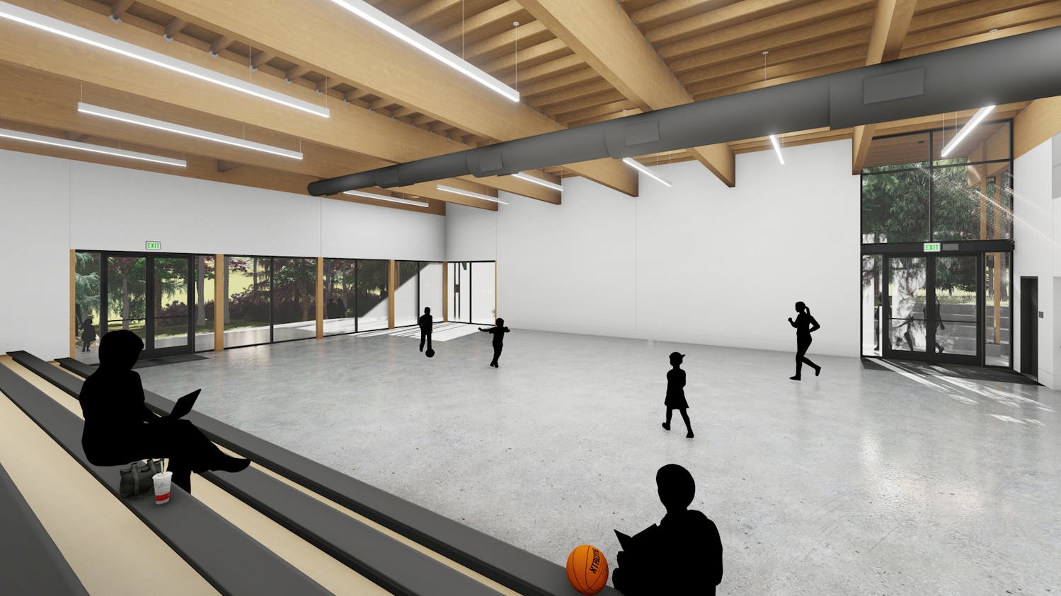 為Chief Kitsap Academy的CLT公共區域設計準備了乾淨、無線的美學。 為Chief Kitsap Academy的CLT公共區域設計準備了乾淨、無線的美學。