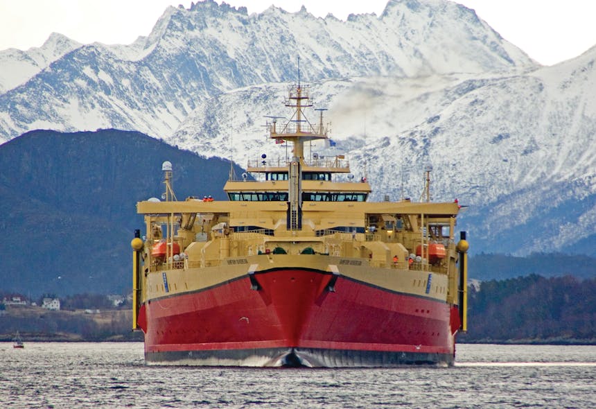 The Ramform Sovereign is one of eight seabed surveying vessels that Glamox is lighting for PGS.