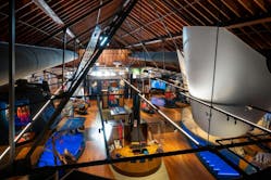 Historic buildings like this Newport museum can be retrofitted with flexible, energy-saving lighting and wireless controls without disturbing architectural features.