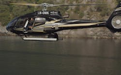 The Glamox luminaire plunged from this helicopter and hit the water at over 155 miles per hour.
