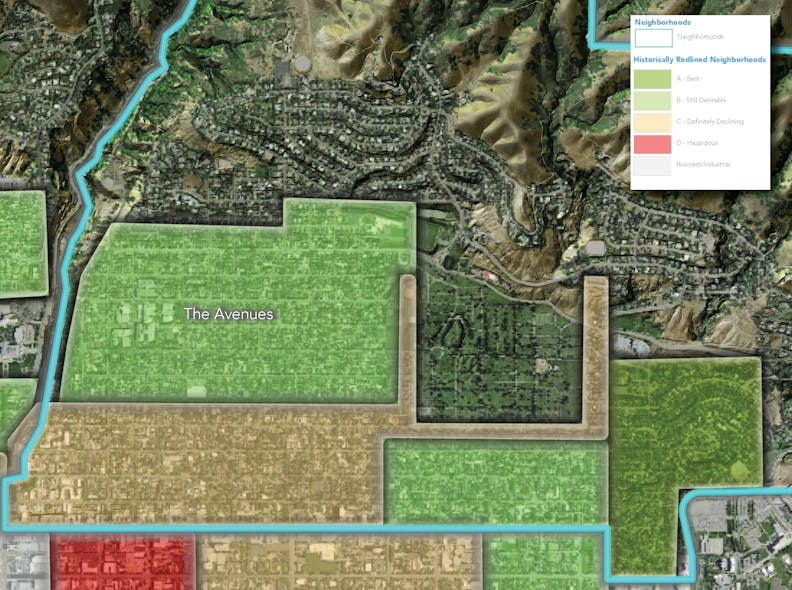 FIG. 3. Redlined SLC neighborhoods Rose Park and Fair Park (top) versus non-redlined area of The Avenues (bottom).