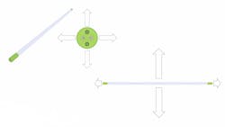 FIG. 1. Linear fluorescent lamp trimetric view and section view showing omnidirectional light distribution (top); asymmetric horizontal intensity distribution of linear fluorescent lamps (bottom). FIG. 1. Linear fluorescent lamp trimetric view and section view showing omnidirectional light distribution (top); asymmetric horizontal intensity distribution of linear fluorescent lamps (bottom).
