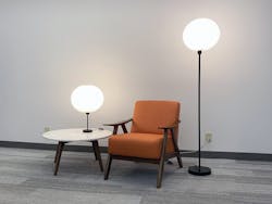 Floor and table lamps used in circadian entrainment studies involving patients with mild cognitive impairment or Alzheimer’s disease and related dementias. Floor and table lamps used in circadian entrainment studies involving patients with mild cognitive impairment or Alzheimer’s disease and related dementias.