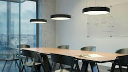 Signify has a good notion of how to combine style and sustainability, as depicted in this image of its 3D-printed Essential office luminaire.