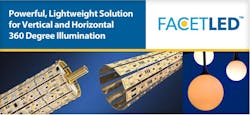 FlexRad FacetLED™ is an extremely powerful, very lightweight, LED light source created for a variety of fixtures requiring 360° illumination and end-fill capability. FlexRad FacetLED™ is an extremely powerful, very lightweight, LED light source created for a variety of fixtures requiring 360° illumination and end-fill capability.