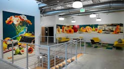 Luminis Hollowcore LED high-bay pendant in library operations center Luminis Hollowcore LED high-bay pendant in library operations center